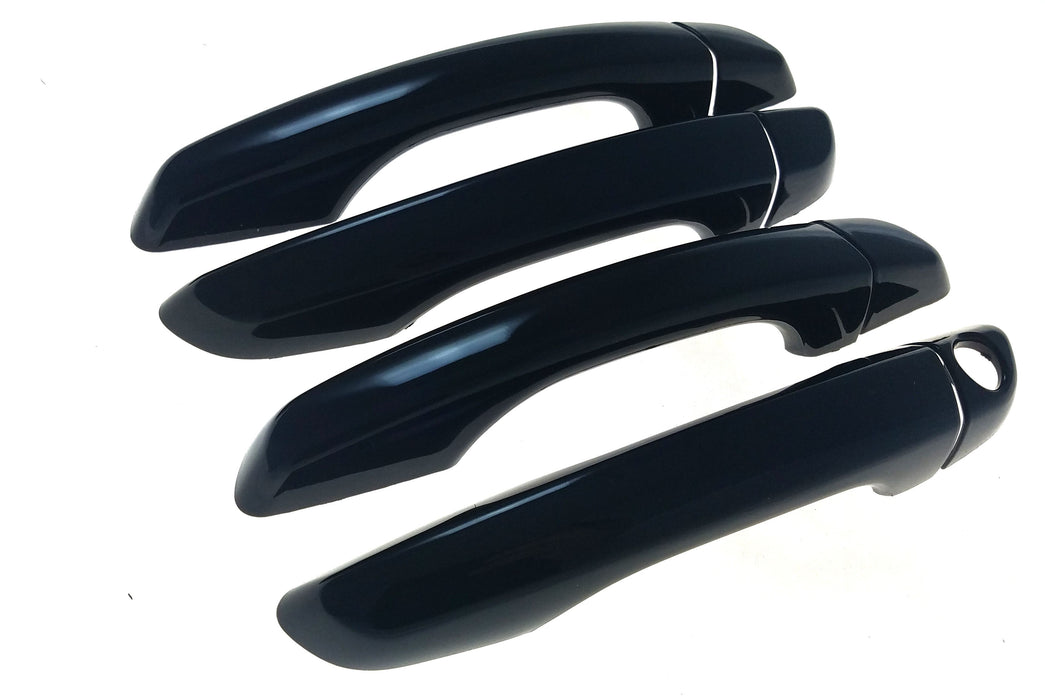 DH6278BLK 16-21 Hyundai Elantra, 18-22 Hyundai Accent No Smart Key 8 PCS Gloss Black Snap-on W/Tape Patented Door Handle Cover