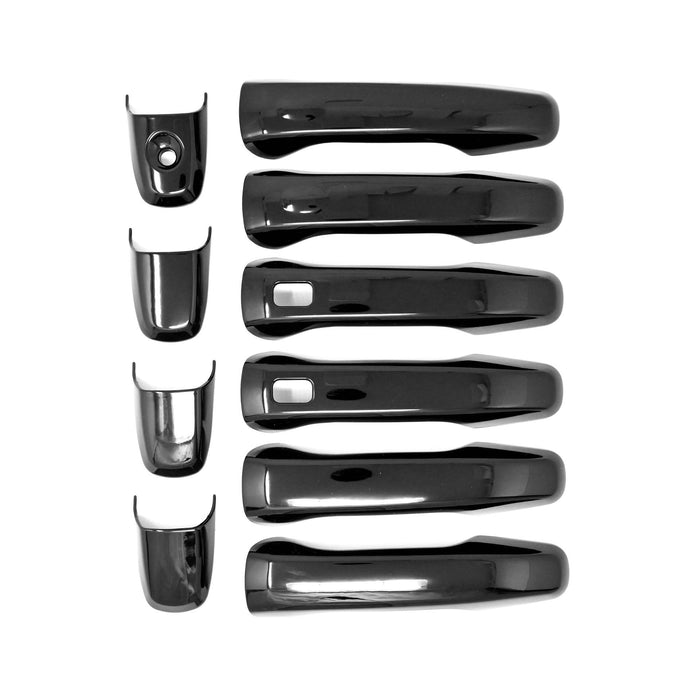 DH6287BLK 11-19 Ford Explorer, 12-14 Ford Edge W/ Push Smart key or Keyless sensor 10 PCS Gloss Black Snap-on W/Tape Patented Door Handle Cover