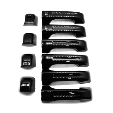 DH6296BLK 19-24 Ram 1500 (Not for Classic) W/ or W/O Smart Key 10 PCS Gloss Black Snap-on W/Tape Patented Door Handle Cover