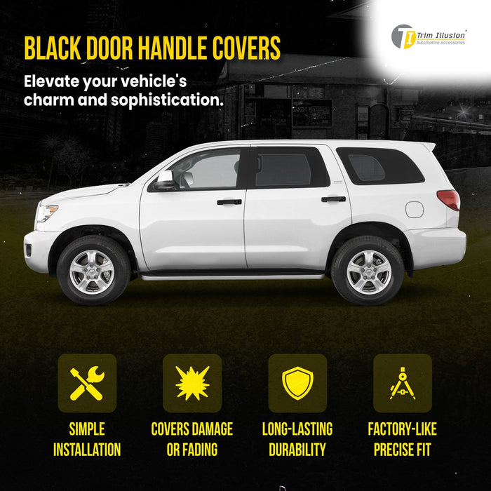 DH6296BLK 19-24 Ram 1500 (Not for Classic) W/ or W/O Smart Key 10 PCS Gloss Black Snap-on W/Tape Patented Door Handle Cover