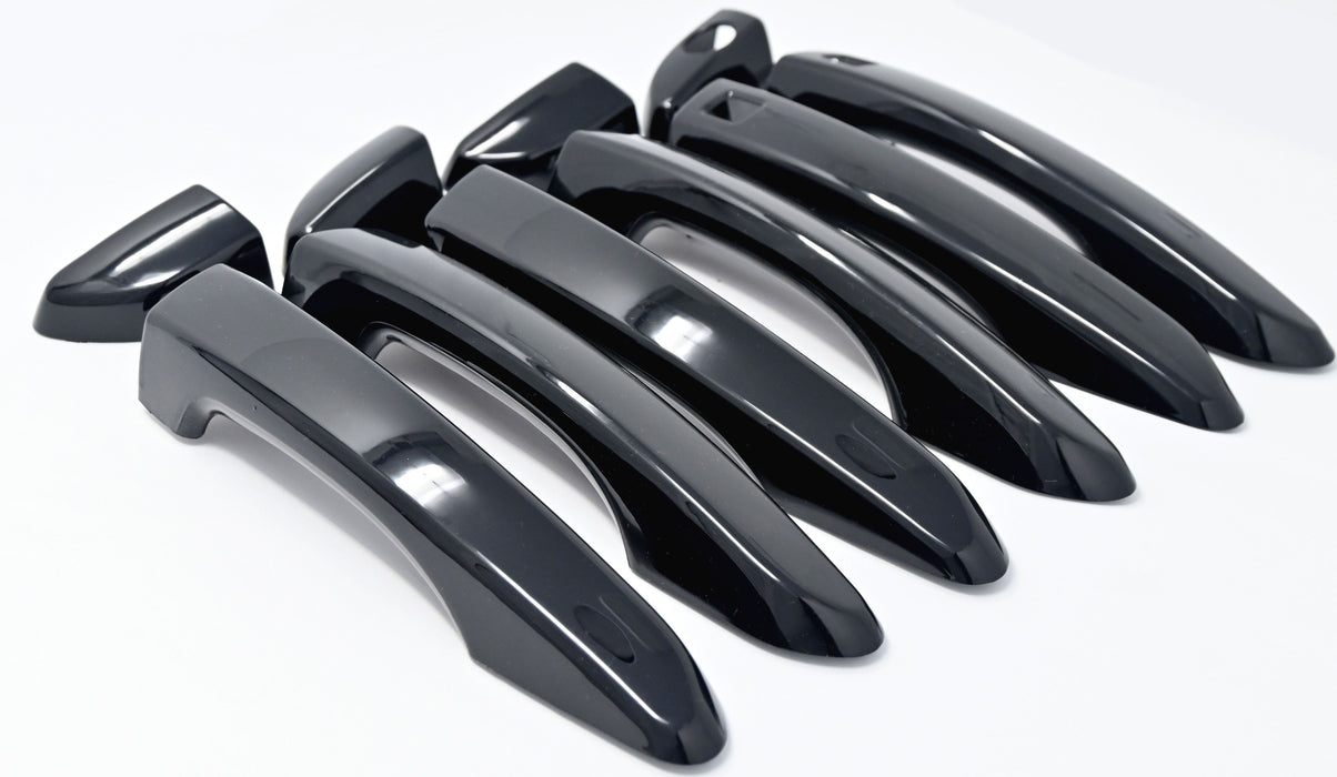 DH6297BLK 16-21 Hyundai Tucson W/ or W/O Smart Key 10 PCS Gloss Black Snap-on W/Tape Patented Door Handle Cover