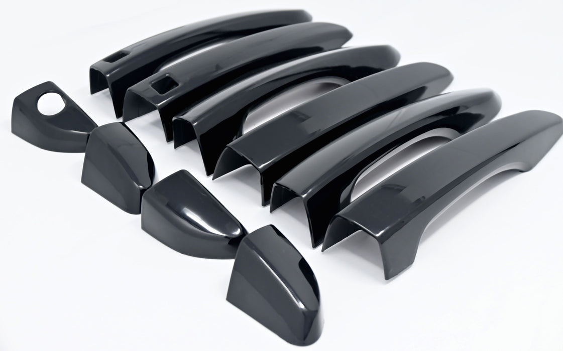 DH6297BLK 16-21 Hyundai Tucson W/ or W/O Smart Key 10 PCS Gloss Black Snap-on W/Tape Patented Door Handle Cover