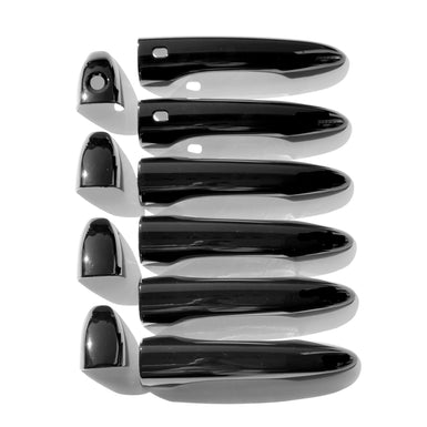 DH6313BLK 14-23 Jeep Cherokee, 14-16 Dodge Dart, 15-17 Chrysler 200 W/ or W/O Smart Key 10 PCS Gloss Black Snap-on W/Tape Patented Door Handle Cover