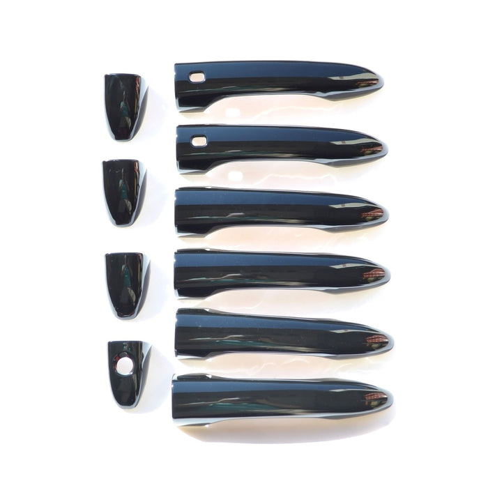 DH6318BLK 17-24 Jeep Compass W/ or W/O Smart Key 10 PCS Gloss Black Snap-on W/Tape Patented Door Handle Cover