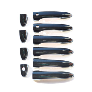 DH6318BLK 17-24 Jeep Compass W/ or W/O Smart Key 10 PCS Gloss Black Snap-on W/Tape Patented Door Handle Cover