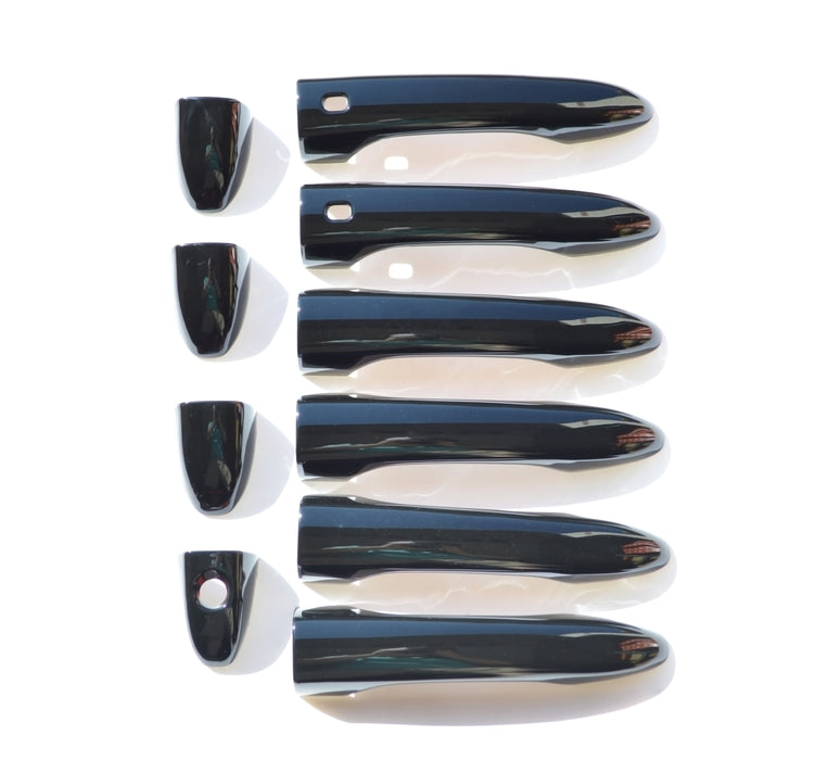 DH6318BLK 17-24 Jeep Compass W/ or W/O Smart Key 10 PCS Gloss Black Snap-on W/Tape Patented Door Handle Cover