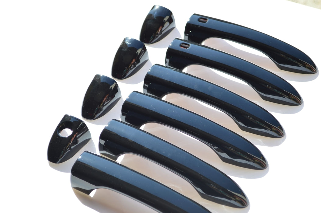 DH6318BLK 17-24 Jeep Compass W/ or W/O Smart Key 10 PCS Gloss Black Snap-on W/Tape Patented Door Handle Cover