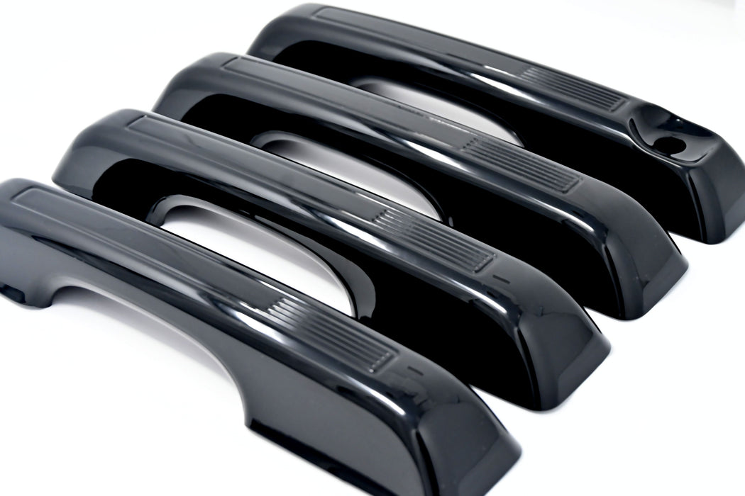 DH6325BLK 21-24 Ford Bronco Sport, 22-24 Ford Maverick No Smart Key 4 PCS Gloss Black Snap-on W/Tape Patented Door Handle Cover