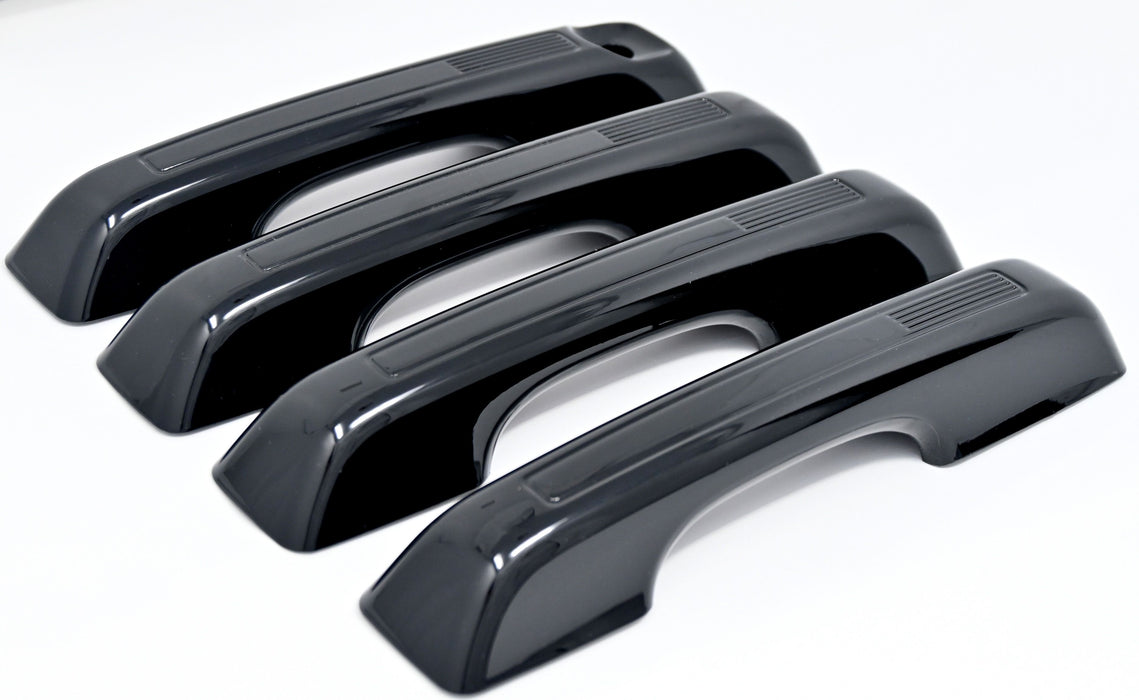 DH6325BLK 21-24 Ford Bronco Sport, 22-24 Ford Maverick No Smart Key 4 PCS Gloss Black Snap-on W/Tape Patented Door Handle Cover