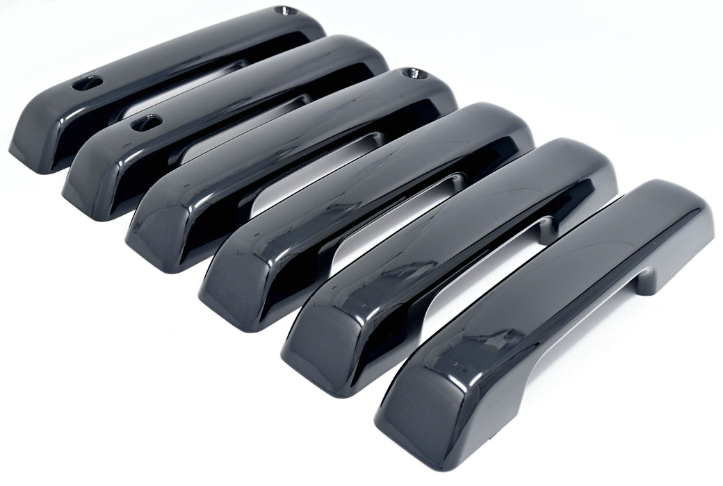 DH6331BLK 21-24 Ford F-150, 23-24 Ford F-250 Super Duty/F-350 Super Duty W/ or W/O Smart Key 6 PCS Gloss Black Snap-on W/Tape Patented Door Handle Cover