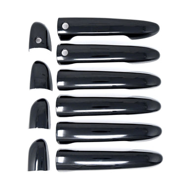 DH6332BLK 16-23 Mazda CX-9, 17-18 Mazda 3, 17-24 Mazda CX-5 W/ or W/O Smart Key 10 PCS Gloss Black Snap-on W/Tape Patented Door Handle Cover