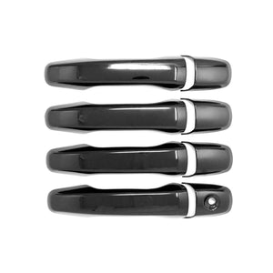 DH6335BLK 11-19 Ford Explorer, 12-14 Ford Edge No Smart Key 8 PCS Gloss Black Snap-on W/Tape Patented Door Handle Cover