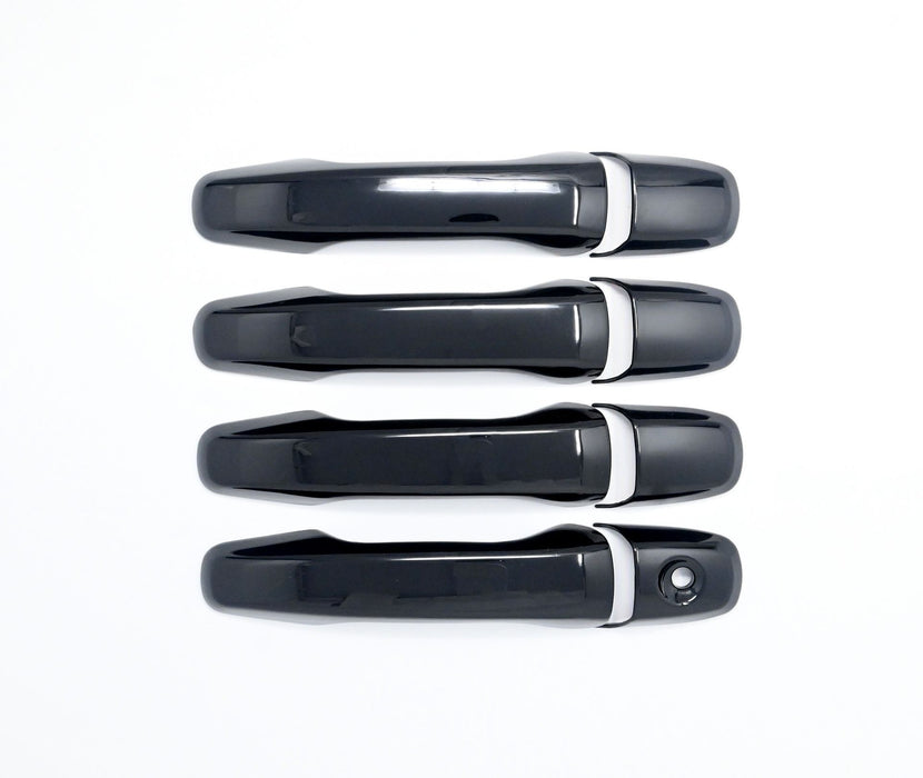 DH6335BLK 11-19 Ford Explorer, 12-14 Ford Edge No Smart Key 8 PCS Gloss Black Snap-on W/Tape Patented Door Handle Cover