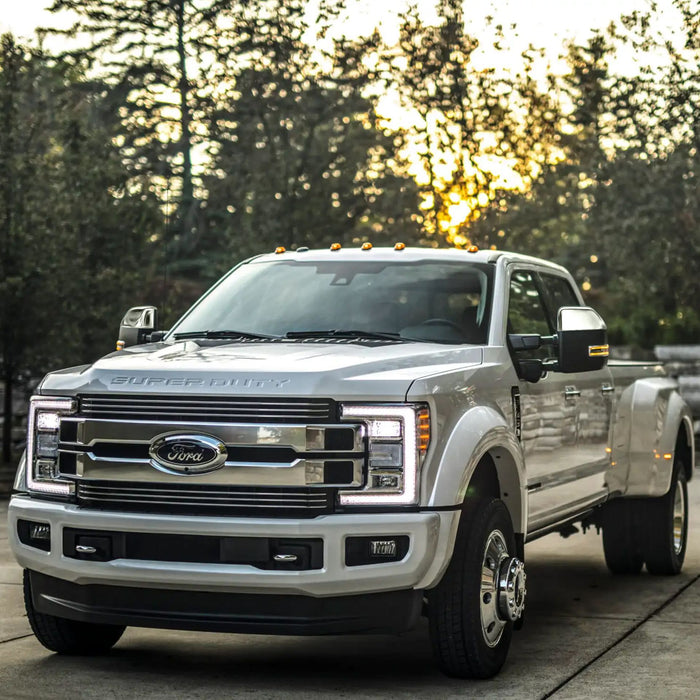 MC262 17-24 Ford F-250 Super Duty/F-350 Super Duty 2 PCS Top Chrome Tape-on Mirror Cover