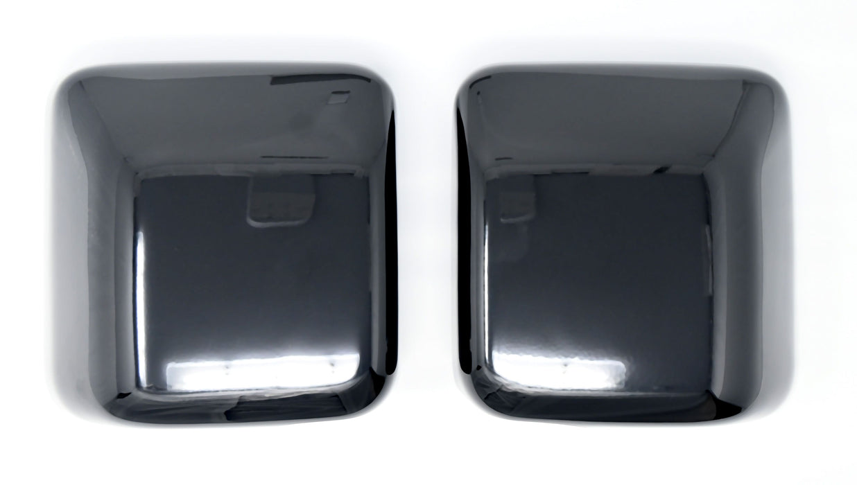 MC6296BLK 18-24 Jeep Wrangler, 20-24 Jeep Gladiator JL 2 PCS No Turn Signal Full Gloss Black Tape-on Mirror Cover