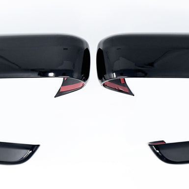 MC6330BLK 21-24 Ford F-150 With or W/O Camera 2 PCS With Turn Signal Gloss Black Tape-on Mirror Cover