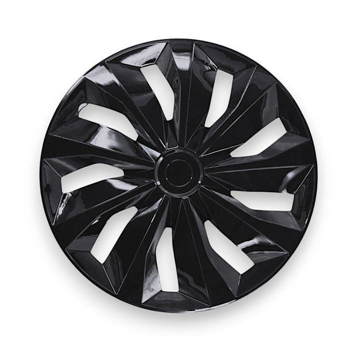 WC101-15BLK 4 PCS Gloss Black Patented Snap-on Wheel Cover