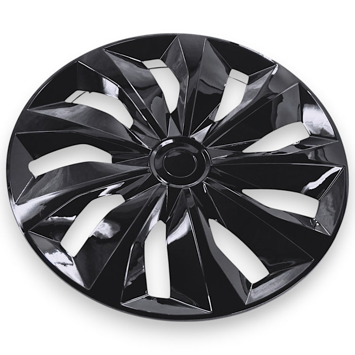 WC101-15BLK 4 PCS Gloss Black Patented Snap-on Wheel Cover