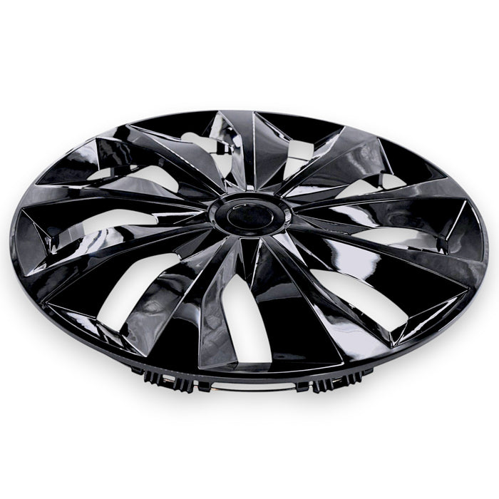 WC101-15BLK 4 PCS Gloss Black Patented Snap-on Wheel Cover