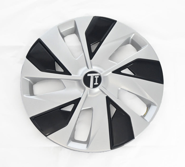 WC104-16SB 4 PCS Silver/Gloss Black Snap-on Wheel Cover Set