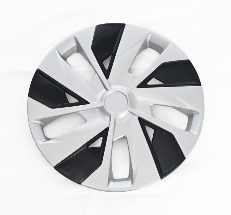 WC104-16SB 4 PCS Silver/Gloss Black Snap-on Wheel Cover Set