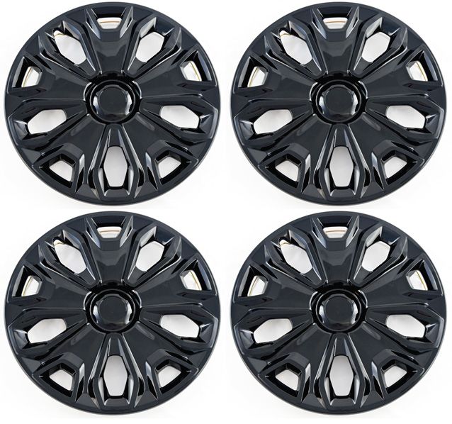 WC114-16BLK 15-23 Ford Transit Connect 4 PCS Gloss Black Snap-on Wheel Cover Set