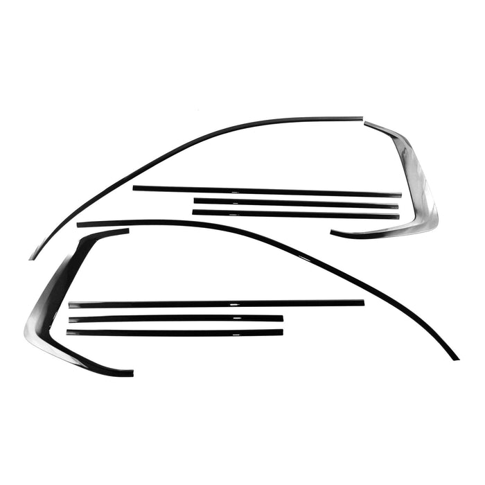 WT6005BLK 20-23 Chevrolet Traverse 10 PCS Gloss Black Tape-on Window Trim Set